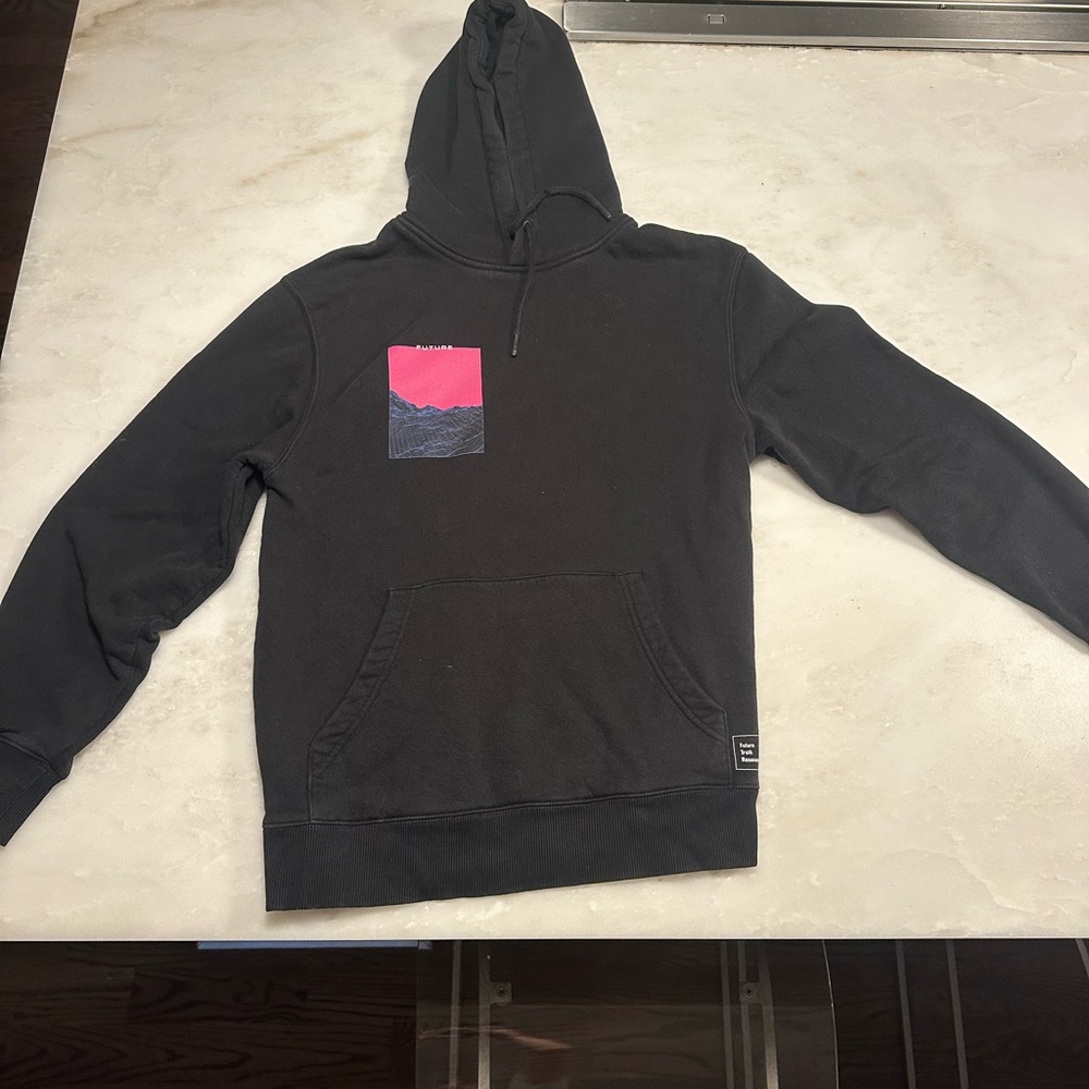 FUTURE Black Hoodie with Pink and Blue Graphic